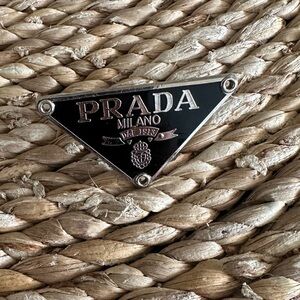 PRADA black/silver triangle charm